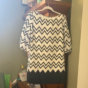 PINK OWL BLACK AND WHITE DRESS